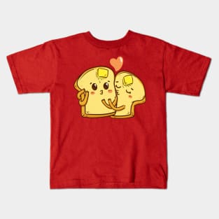 Cute Toast Couple - National Kissing Day gift Kids T-Shirt